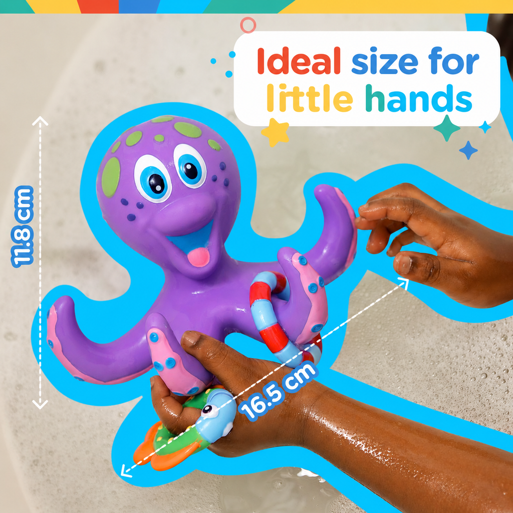 Toyliva Octopus Bath Ring Toss Toy for Babies 18 Months and Up